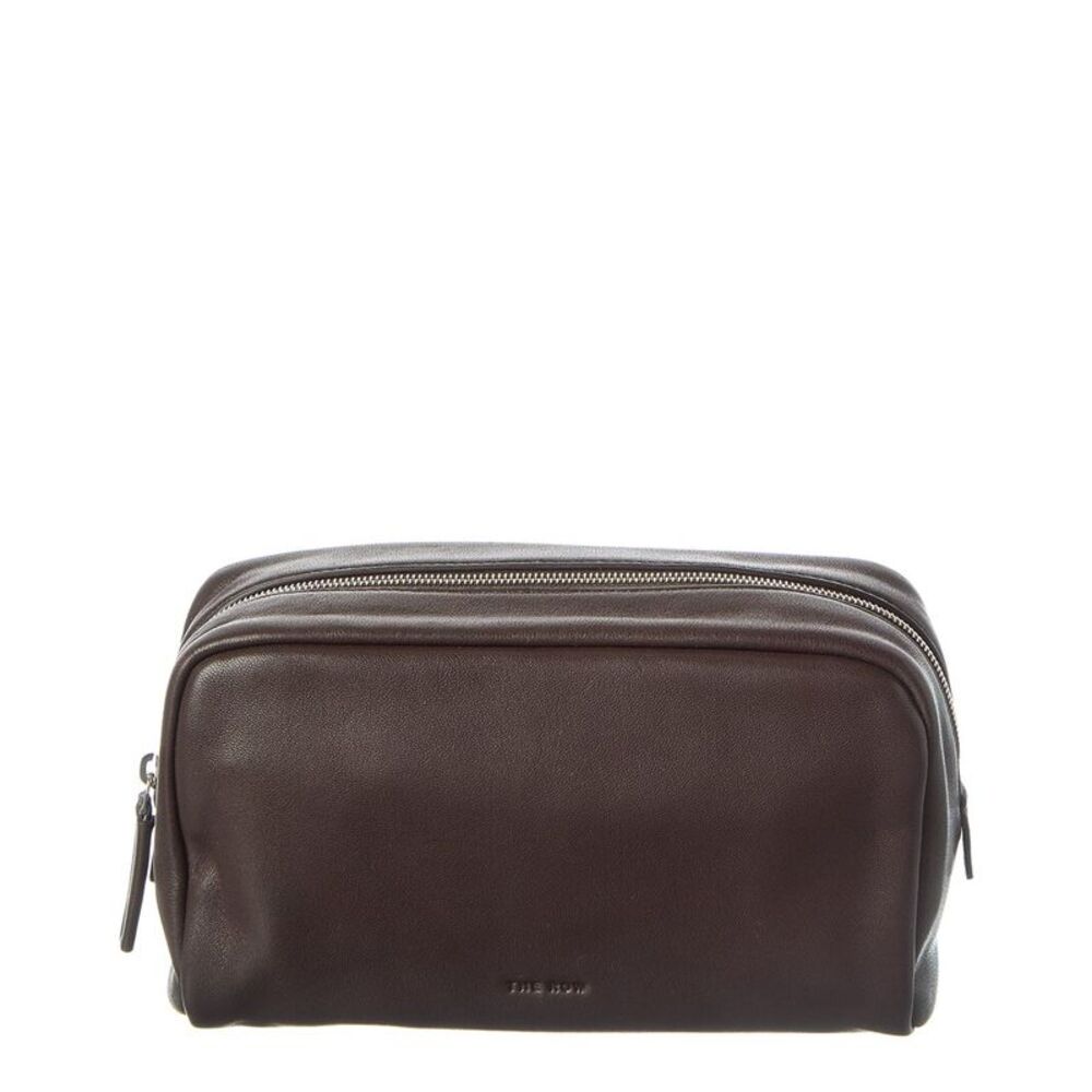 The Row Leather Clutch, Black
